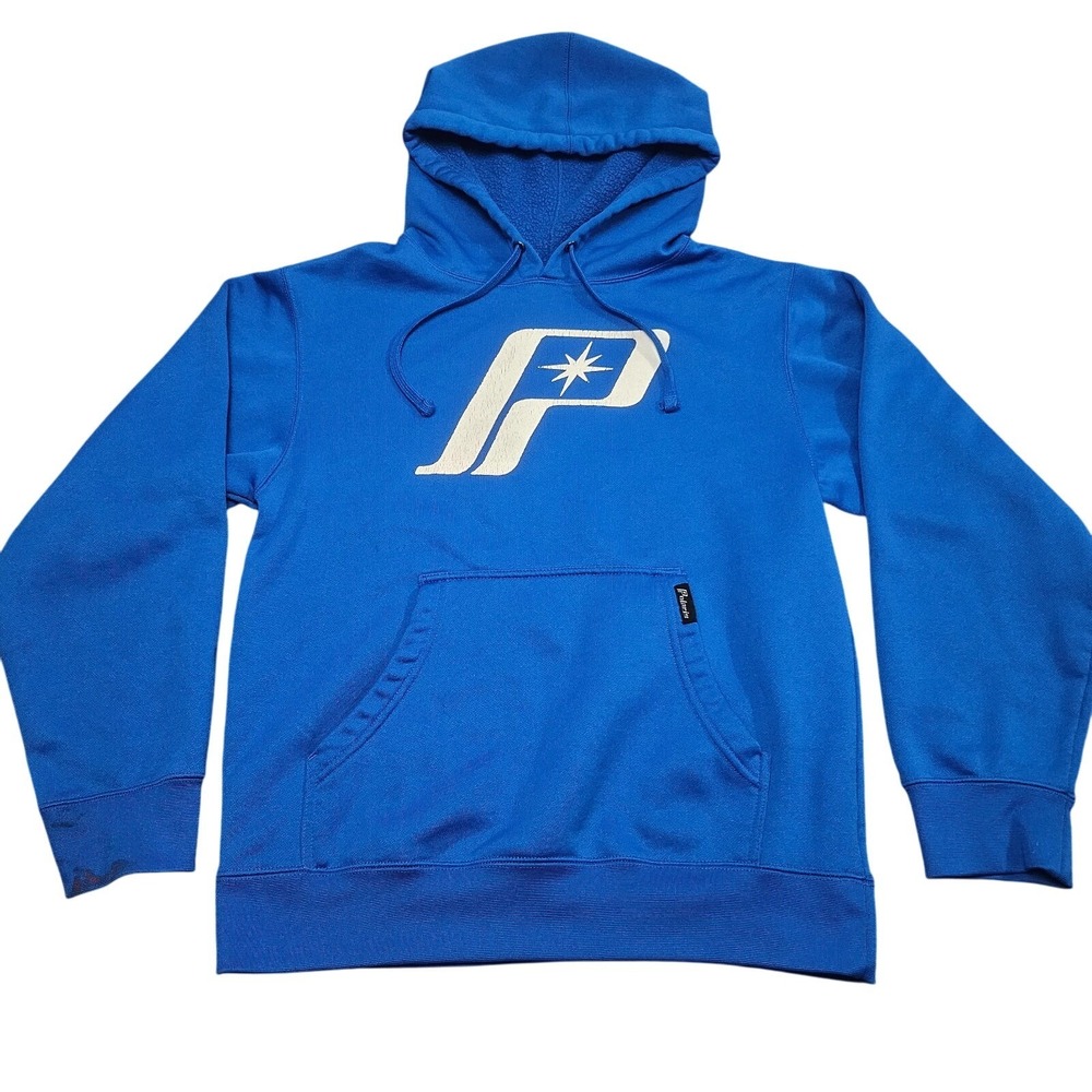 Polaris Hoodie‎ Mens Small Blue Logo Graphic Pullover Sweatshirt Outdoor Sport